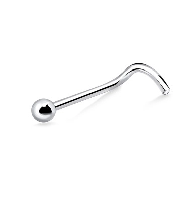 1mm Ball Silver Curved Nose Stud NSKB-59